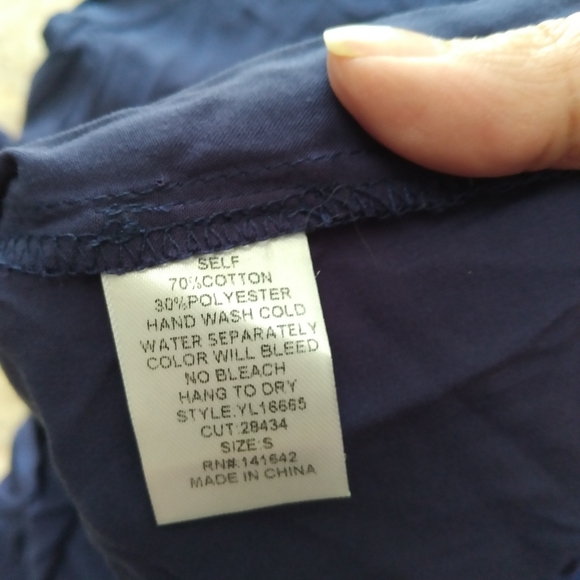 Ya Los Angeles "Angels" Navy button down shirt dress, Size S - Picture 4 of 5